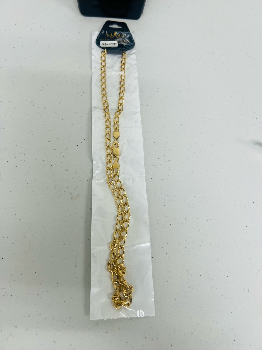 Gold-Tone Women’s Curb Chain Necklace#0015